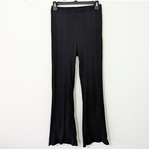 Aerie High Waisted Ribbed Black Pants - Picture 1 of 6